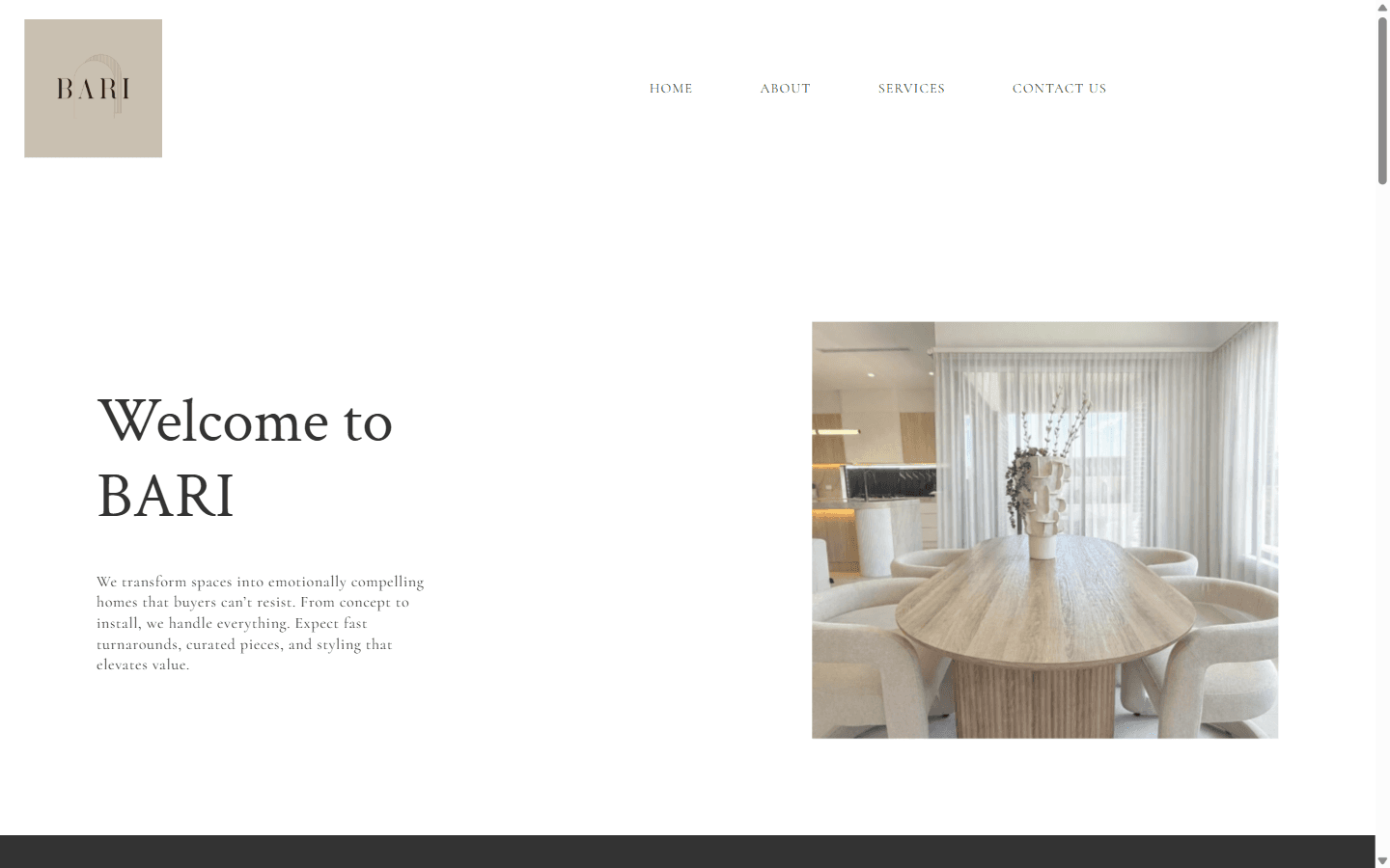 Bari Home Styling website